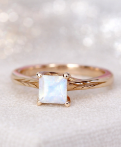 rose gold moonstone ring
