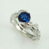 3/4 carat sapphire ring with leaves design