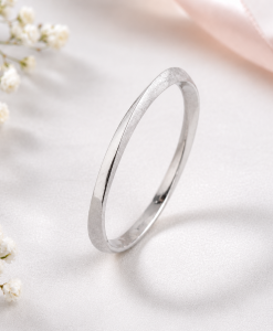 Solid Gold 14k Thin Rose Gold Wedding Band, Mobius Wedding Ring - Image 3