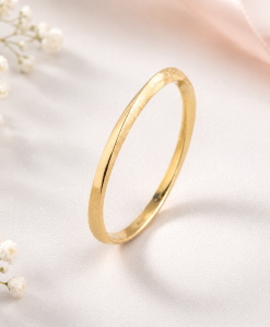 Solid Gold 14k Thin Rose Gold Wedding Band, Mobius Wedding Ring - Image 2