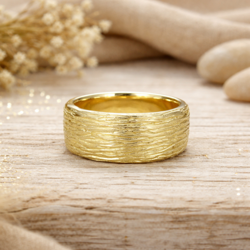 wide 8 mm solid gold ring