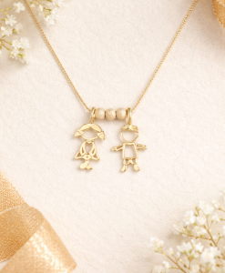 Gold Boy Baby pendant, Child Pendant - Image 5