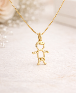 Gold Boy Baby pendant, Child Pendant - Image 3