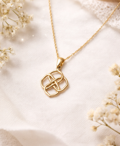 14k Solid Gold Infinity Knot Pendant Necklace