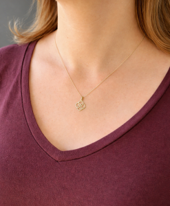 Sale! Gold Infinity Knot Pendant - 14k Solid White Gold, New Designer Gold Pendant - Gold Infinity Necklace - Image 5
