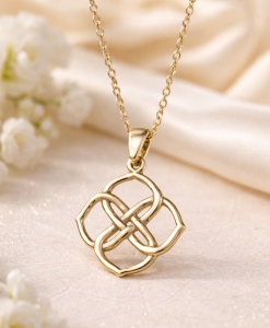 14k Solid Gold Infinity Knot Pendant Necklace