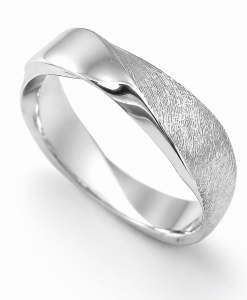 Platinum mobius mens wedding band, 5mm Mobius wedding ring in platinum - Image 2