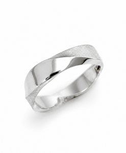 Platinum mobius mens wedding band, 5mm Mobius wedding ring in platinum - Image 3