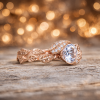 Natural Diamond leaf engagement ring, Free Conflict Diamond leaves ring 226776551
