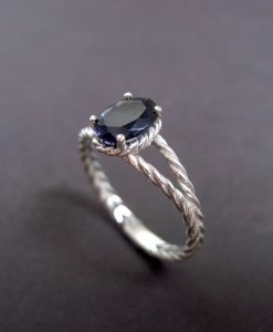 Braided Rope Ring, Iolite Ring