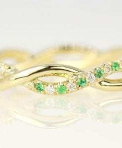 Diamond Emerald Eternity Wedding Band, Emerald Diamond Wedding Band