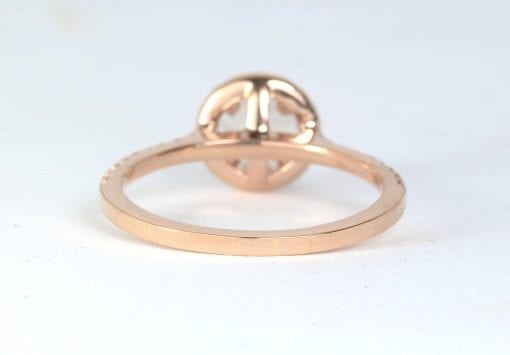Diamond halo rainbow moonstone engagement ring, Diamond rose gold engagement ring