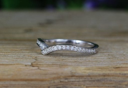Double  Chevron Diamond Ring, V Shape Diamond Infinity Ring