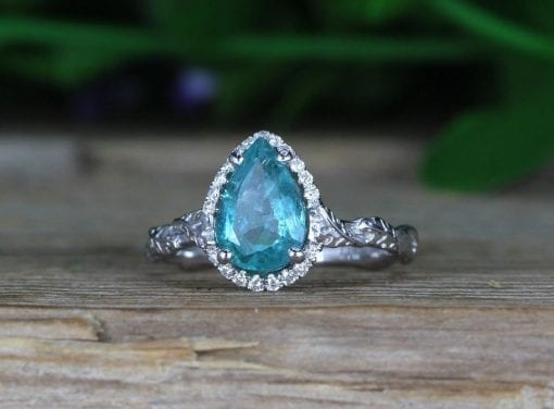 Emerald Engagement Ring, Emerald Ring