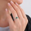 Natural Emerald Nature Inspired Leaf Engagement Ring, May Birthstone