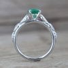 Emerald Nature Engagement Ring, Leaf Emerald Gold Engagement Ring