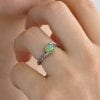Fire Opal Leaf Ring, Opal promise Leaves Ring