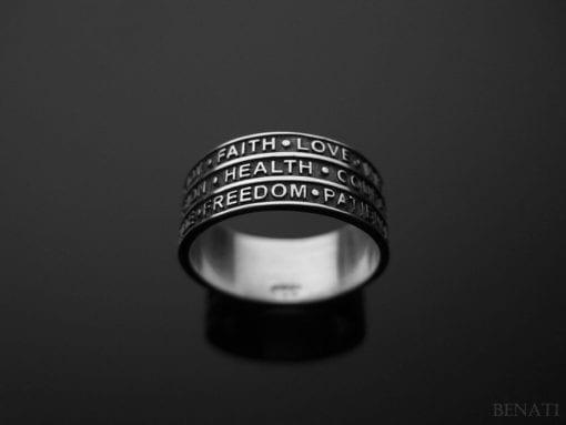 Friendship Words ring in sterling silver, Personalized powerful words