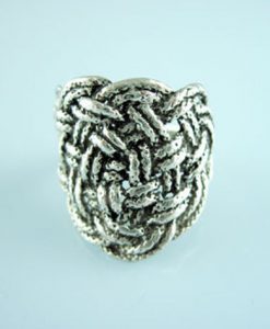 Infinity Knot Rope Silver Ring, Silver braided rope infinity ring
