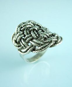 Infinity Knot Rope Silver Ring, Silver braided rope infinity ring
