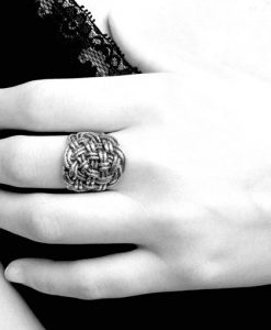 Infinity Knot Rope Silver Ring, Silver braided rope infinity ring