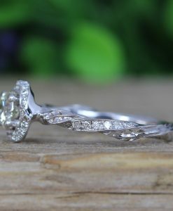 Leaf Engagement Ring, Diamond Engagement Ring