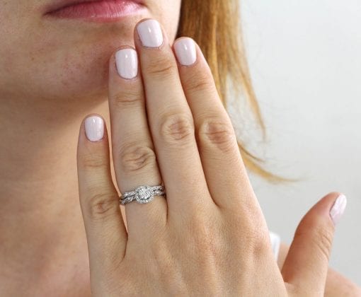 Leaf Engagement Ring, Diamond Engagement Ring