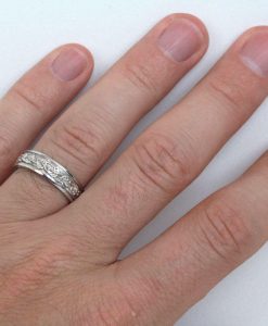 Mens Celtic Wedding Band, Mens Leaves Wedding Ring