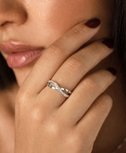 Infinity Knot Ring, 14k Love Knot Infinity Band - Image 6