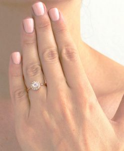 Moonstone Engagement Ring, Moonstone Antique Rose Gold Ring