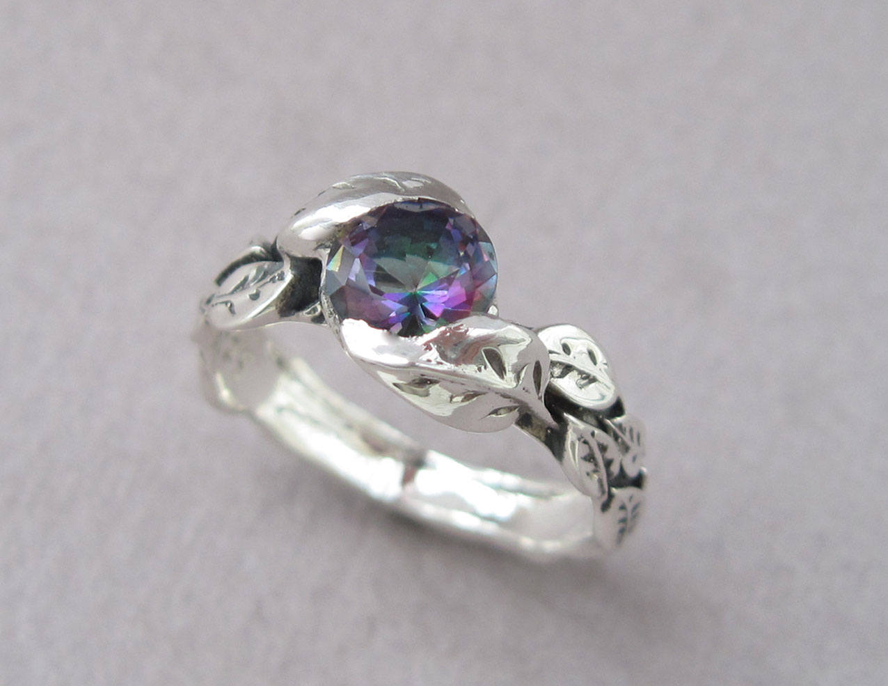 Handmade Round Mystic Topaz 925 Silver Engagement Ring, For Jewelry,  Weight: 2.810 Gms (approx.) at Rs 695/piece in Jaipur