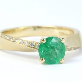 Natural emerald ring, Mobius engagement ring | Benati