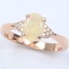 Natural Opal Engagement Ring, Opal Wedding Ring Rose Gold Antique Style Engagement Ring