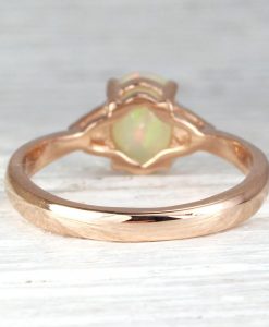 Natural Opal Engagement Ring, Opal Wedding Ring Rose Gold Antique Style Engagement Ring