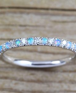 Opal and Diamond Eternity Band, Opal Ring