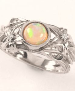 Opal Engagement Ring, Ethiopian fire opal engagement Ring | Benati