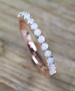 Opal Eternity Band, Eternity 2 mm Wedding Band
