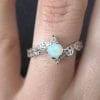 Opal Ring, Leaf Engagement Ring