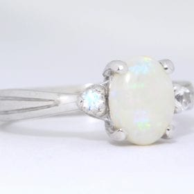 Opal Ring, Vintage Antique Opal Engagement Ring