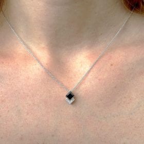 Princess Cut Sapphire Pendant, Pendant Necklace