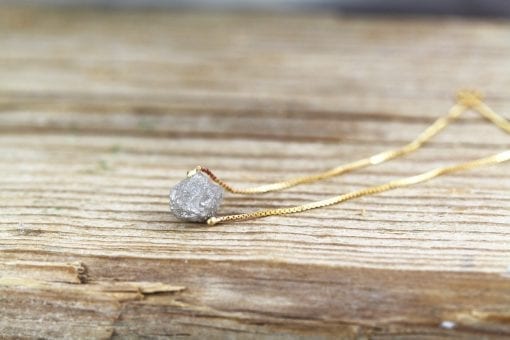Raw Rough Diamond Necklace, Diamond Pendant