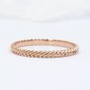 Gold braided rope ring, gold rope wedding band