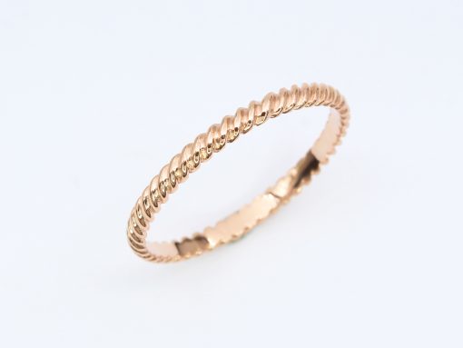 Gold braided rope ring, gold rope wedding band