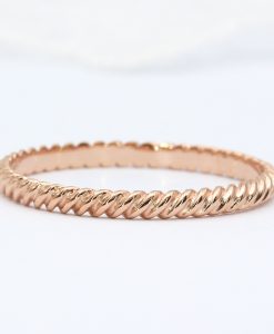 14k rose gold band rope