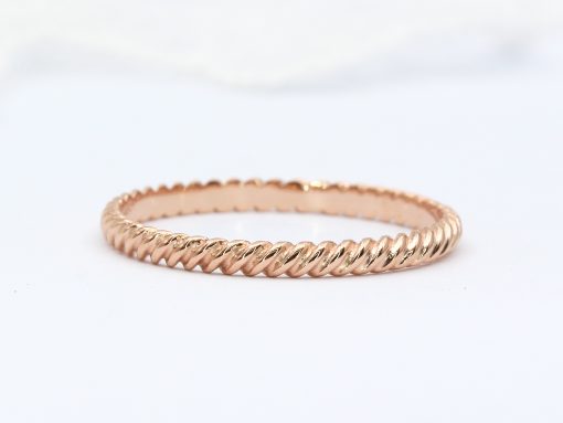 14k rose gold band rope