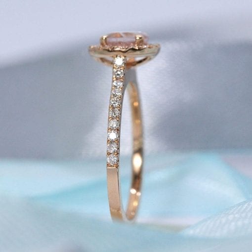 Rose Gold Engagement Ring, Morganite Rose Gold Ring