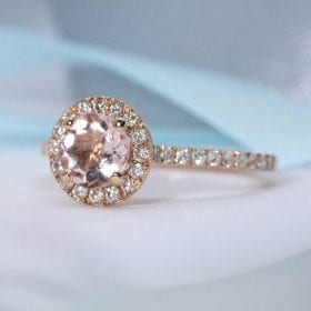 Rose Gold Engagement Ring, Morganite Rose Gold Ring