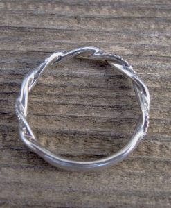 Sapphire Wedding Band, Sapphire Infinity Knot Ring