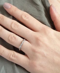 Sapphire Wedding Band, Sapphire Infinity Knot Ring