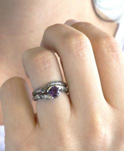 Silver Chevron Wedding Band, Silver Curved Band